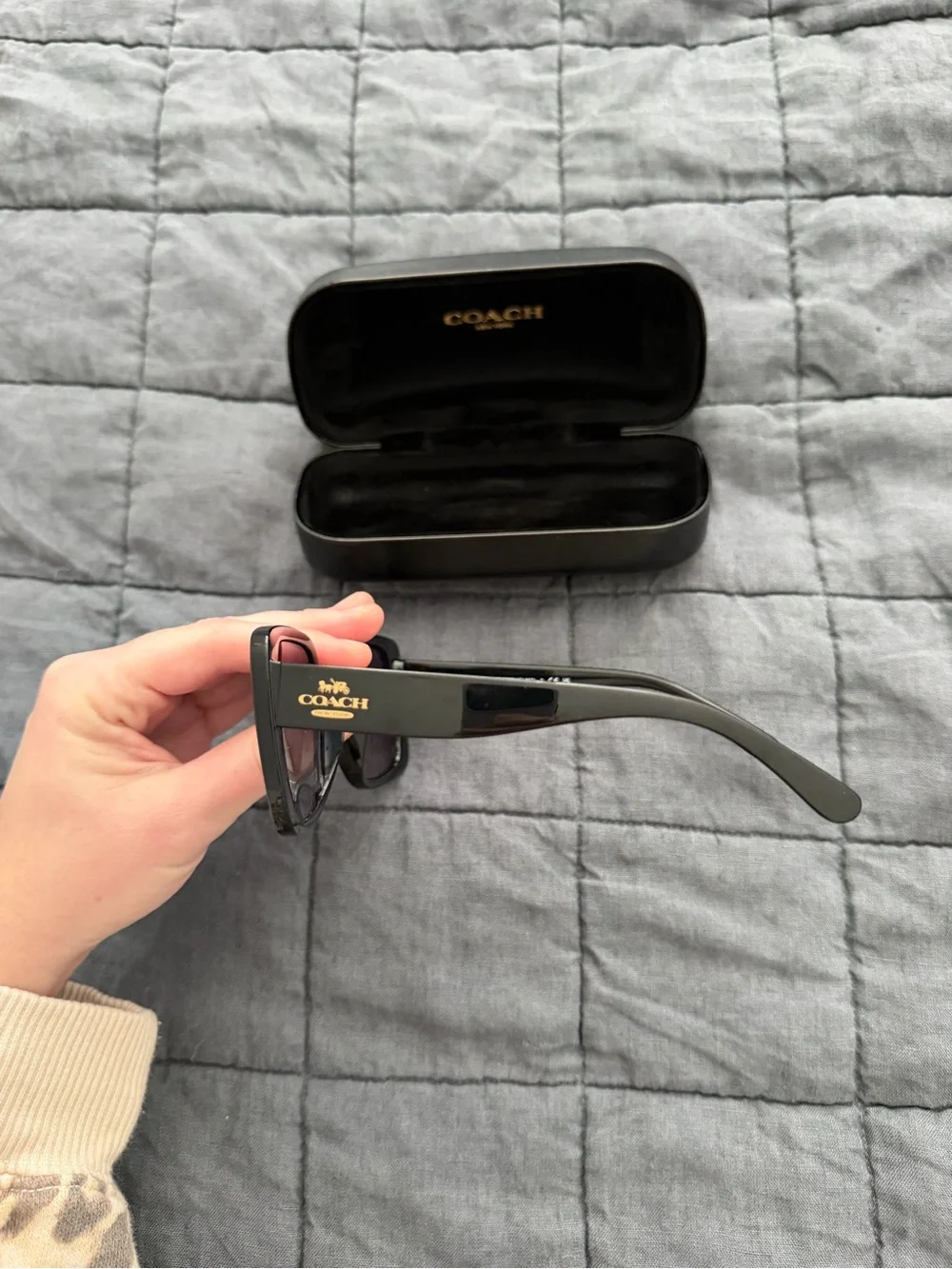 COACH Women's Oversized Square Sunglasses - black